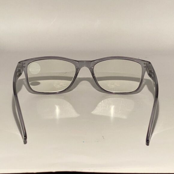 1437 Helen 2.5 Reading Glasses Thin Rectanle Bluelight Filter Grey Frames NWT - Picture 5 of 9